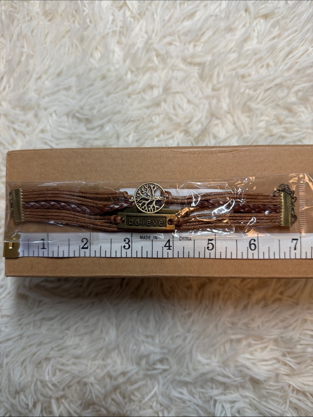 'Believe' Tree of Life Multi-Strand Brown Bracelet - Picture 2 of 5